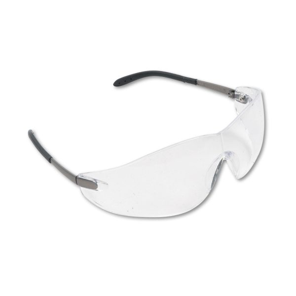 Blackjack Wraparound Safety Glasses, Chrome Plastic Frame, Clear Lens, 12 Box Online Sale