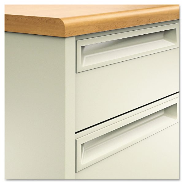 38000 Series Double Pedestal Desk, 72  x 36  x 29.5 , Harvest Putty Online Sale - Image 3