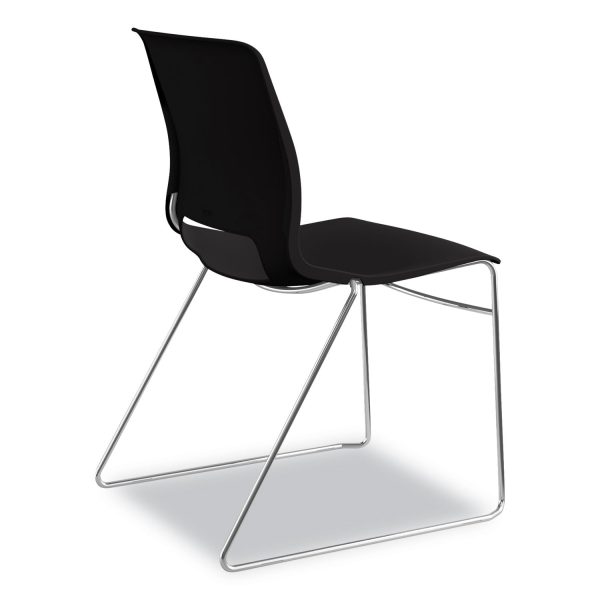 Motivate High-Density Stacking Chair, Supports Up to 300 lb, 17.75  Seat Height, Onyx Seat, Black Back, Chrome Base, 4 Carton Hot on Sale - Image 5