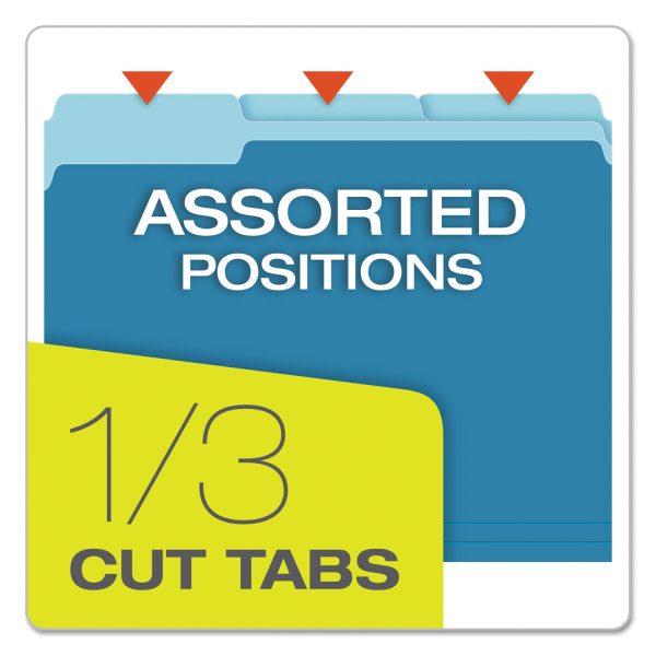 Colored File Folders, 1 3-Cut Tabs: Assorted, Letter Size, Blue Light Blue, 100 Box on Sale - Image 2