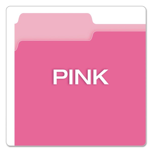 Colored File Folders, 1 3-Cut Tabs: Assorted, Letter Size, Pink Light Pink, 100 Box Sale - Image 4
