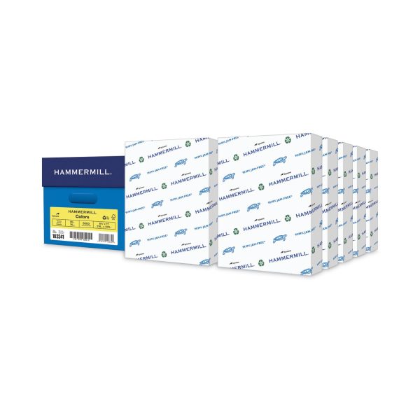 Colors Print Paper, 20 lb Bond Weight, 8.5 x 11, Canary, 500 Sheets Ream, 10 Reams Carton Sale