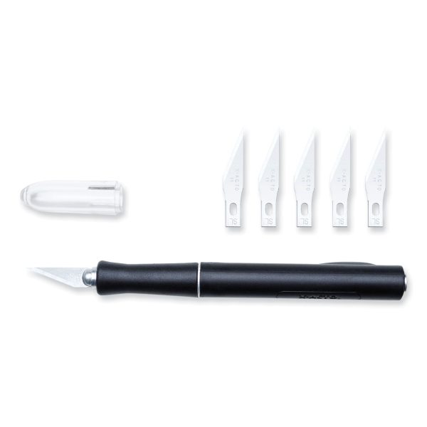 X2000 No-Roll Rubber Barrel Knife with #11 Replaceable Blade and Safety Cap Cheap - Image 2