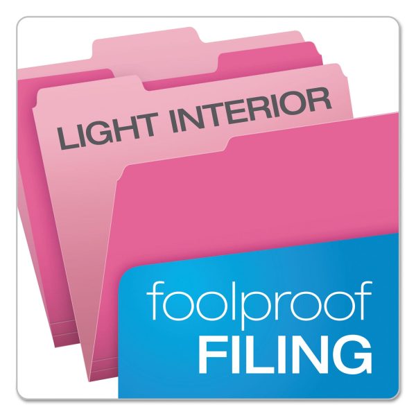 Colored File Folders, 1 3-Cut Tabs: Assorted, Letter Size, Pink Light Pink, 100 Box Sale - Image 3