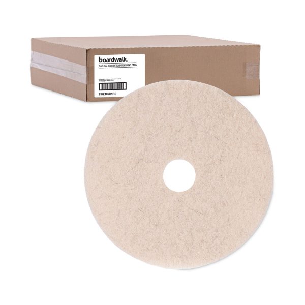 Natural Hog Hair Burnishing Floor Pads, 20  Diameter, Tan, 5 Carton Supply - Image 5