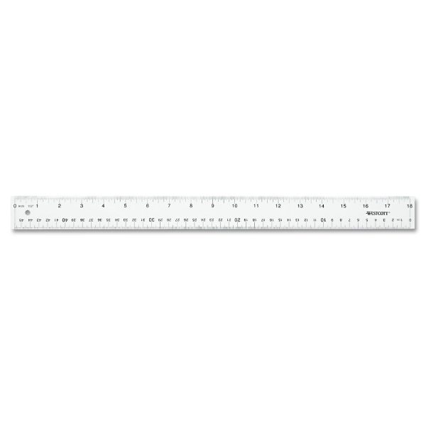 Clear Flexible Acrylic Ruler, Standard Metric, 18  Long, Clear Sale - Image 2