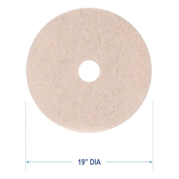 Natural Hog Hair Burnishing Floor Pads, 19  Diameter, Tan, 5 Carton Supply - Image 3