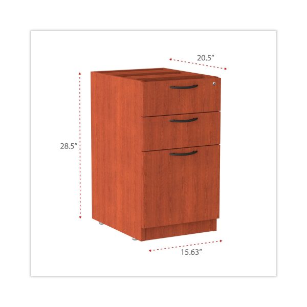 Alera Valencia Series Full Pedestal File, Left Right, 3-Drawers: Box Box File, Legal Letter, Cherry, 15.63  x 20.5  x 28.5 For Discount - Image 4