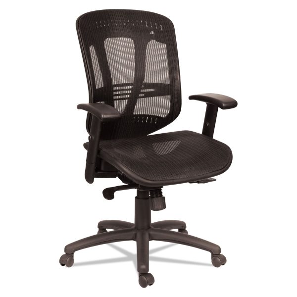 Alera Eon Series Multifunction Mid-Back Suspension Mesh Chair, Supports Up to 275 lb, 17.51  to 21.25  Seat Height, Black Discount