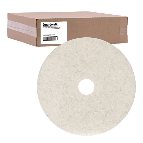 Natural Burnishing Floor Pads, 21  Diameter, White, 5 Carton Fashion