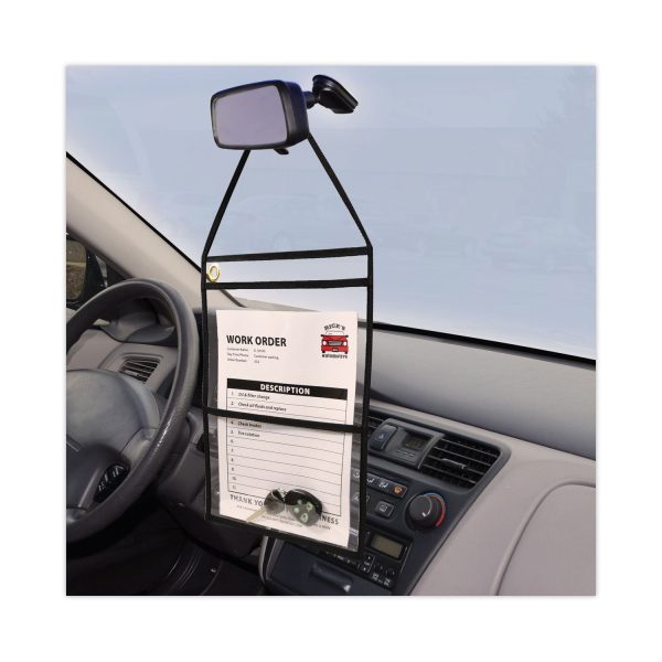 2-Pocket Shop Ticket Holder w Setrap, Black Stitching, 150-Sheet, 9 x 12, 15 Box Cheap - Image 2