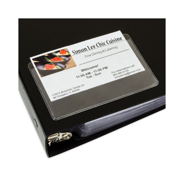 Self-Adhesive Business Card Holders, Top Load, 2 x 3.5, Clear, 10 Pack Cheap - Image 5