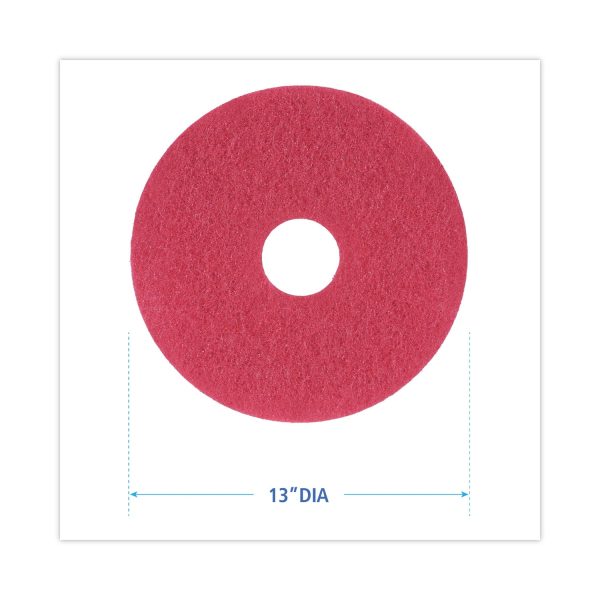Buffing Floor Pads, 13  Diameter, Red, 5 Carton For Sale - Image 2