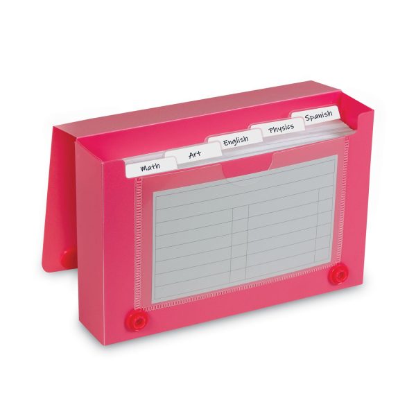 Index Card Case, Holds 100 3 x 5 Cards, 5.38 x 1.25 x 3.5, Polypropylene, Assorted Colors Fashion - Image 4