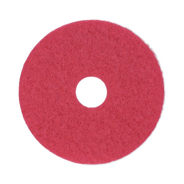 Buffing Floor Pads, 14  Diameter, Red, 5 Carton Sale