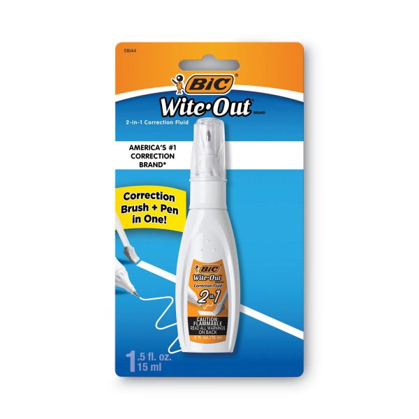 Wite-Out 2-in-1 Correction Fluid, 15 mL Bottle, White Cheap - Image 4