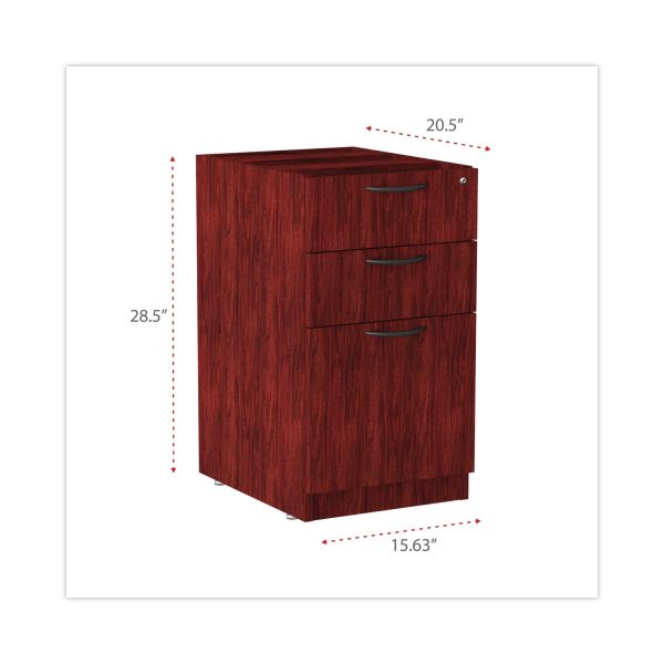 Alera Valencia Series Full Pedestal File, Left or Right, 2 Legal Letter-Size File Drawers, Mahogany, 15.63  x 20.5  x 28.5 Supply - Image 4