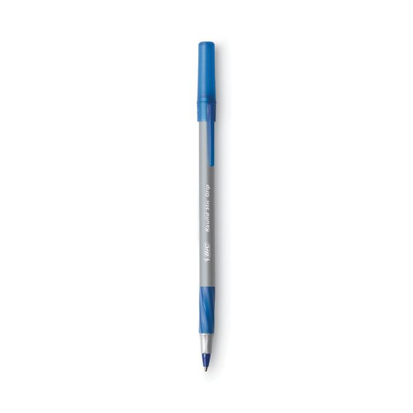 Round Stic Grip Xtra Comfort Ballpoint Pen Value Pack, Easy-Glide, Stick, Medium 1.2 mm, Blue Ink, Gray Blue Barrel, 36 Pack For Sale - Image 3