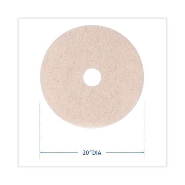 Natural Hog Hair Burnishing Floor Pads, 20  Diameter, Tan, 5 Carton Supply - Image 2