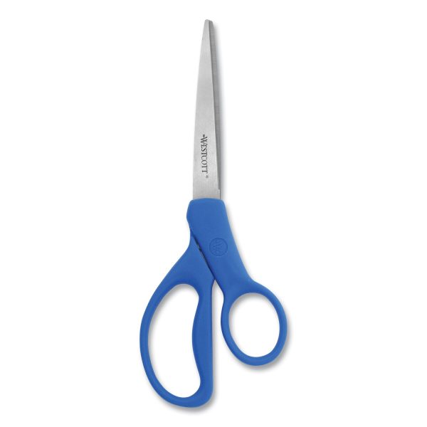 Preferred Line Stainless Steel Scissors, 8  Long, 3.5  Cut Length, Blue Straight Handles, 2 Pack Supply - Image 2