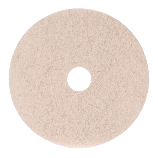 Natural Hog Hair Burnishing Floor Pads, 19  Diameter, Tan, 5 Carton Supply