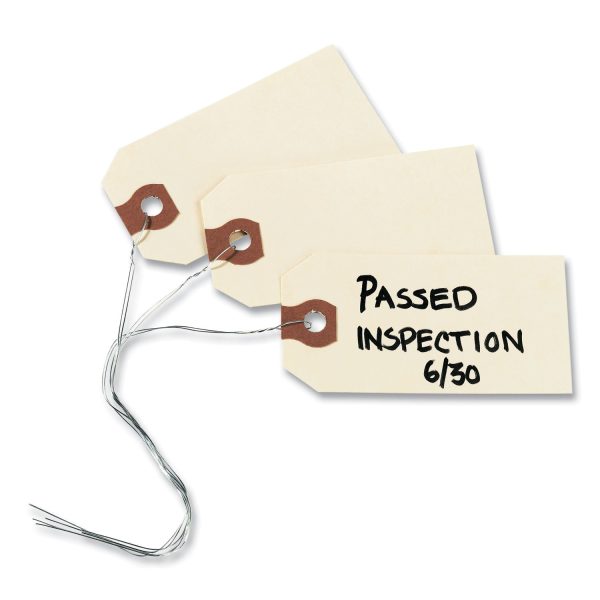 Double Wired Shipping Tags, 11.5 pt Stock, 4.25 x 2.13, Manila, 1,000 Box For Cheap - Image 4