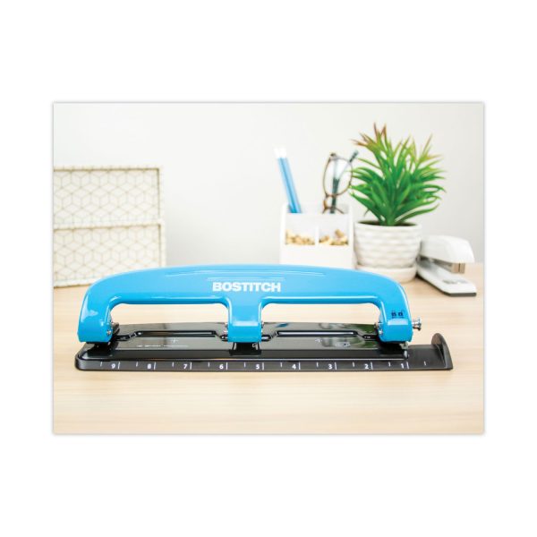 12-Sheet EZ Squeeze Three-Hole Punch, 9 32  Holes, Blue Black Online Sale - Image 2