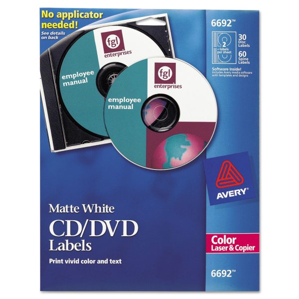 Laser CD Labels, Matte White, 30 Pack Online now