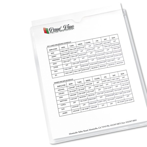 Top-Load Clear Vinyl Envelopes w Thumb Notch, 9 x 12, Clear, 10 Pack Sale - Image 3
