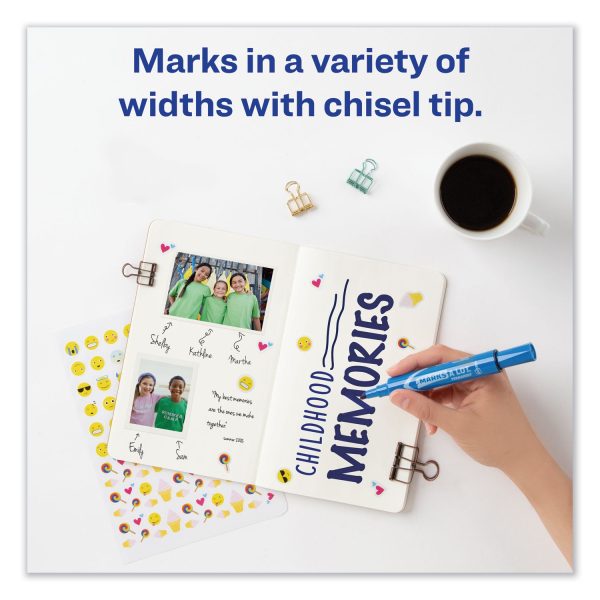 MARKS A LOT Regular Desk-Style Permanent Marker, Broad Chisel Tip, Blue, Dozen (7886) Fashion - Image 3