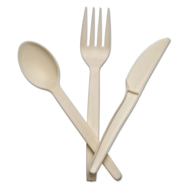 Corn Starch Cutlery, Spoon, White, 100 Pack Online Sale - Image 5
