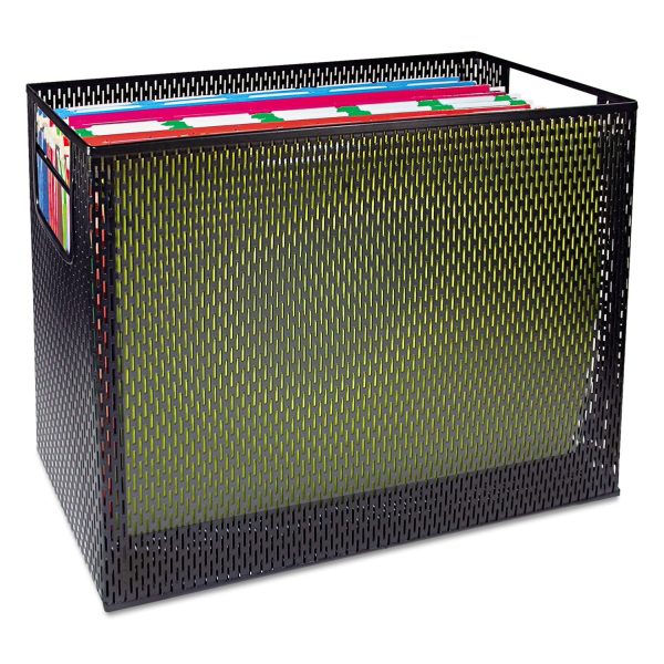 Urban Collection Punched Metal Desktop File, 1 Section, Letter to Legal Size Files, 13  x 5.75  x 10.75 , Black Hot on Sale