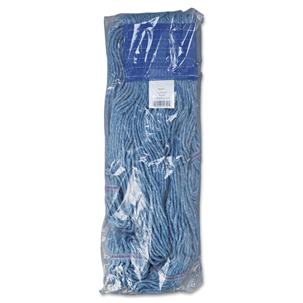 Super Loop Wet Mop Head, Cotton Synthetic Fiber, 5  Headband, X-Large Size, Blue, 12 Carton Online Hot Sale - Image 3
