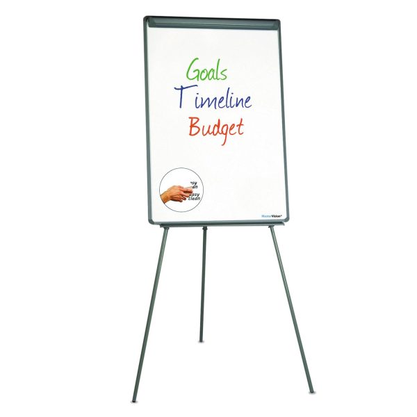 Basic Tripod Melamine Presentation Easel, 22.5 x 42, White Black For Discount - Image 2