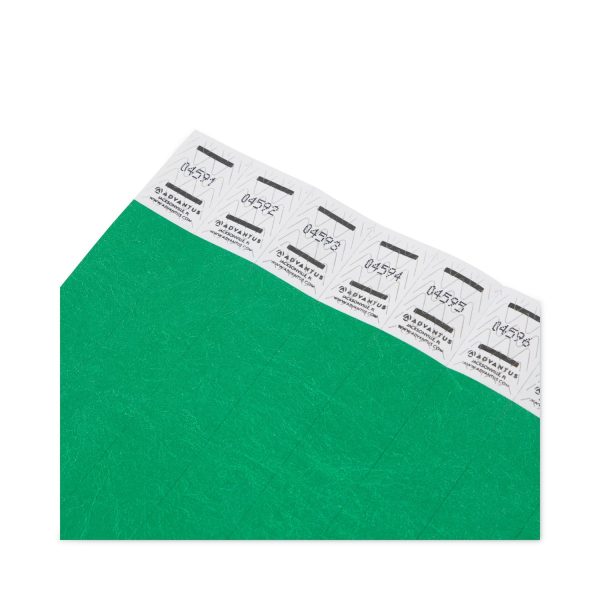 Crowd Management Wristbands, Sequentially Numbered, 9.75  x 0.75 , Green, 500 Pack Discount - Image 3