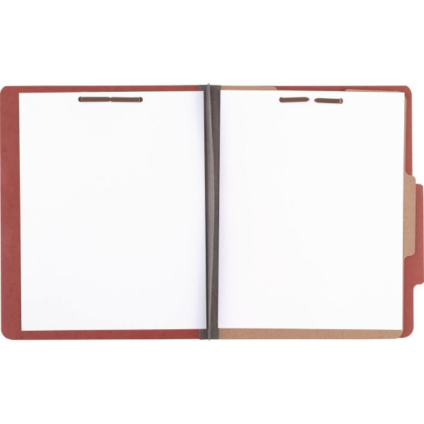 Pressboard Classification Folders, 2  Expansion, 1 Divider, 4 Fasteners, Letter Size, Earth Red Exterior, 10 Box Sale - Image 5