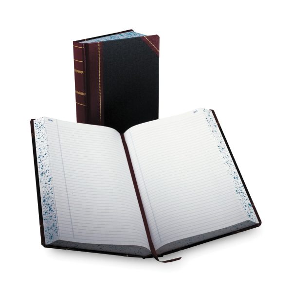 Account Record Book, Record-Style Rule, Black Red Gold Cover, 13.75 x 8.38 Sheets, 500 Sheets Book Supply