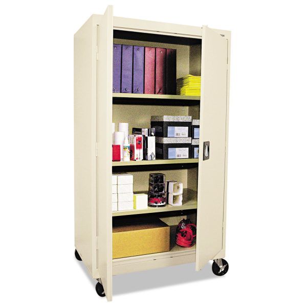 Assembled Mobile Storage Cabinet, with Adjustable Shelves 36w x 24d x 66h, Putty Fashion - Image 2