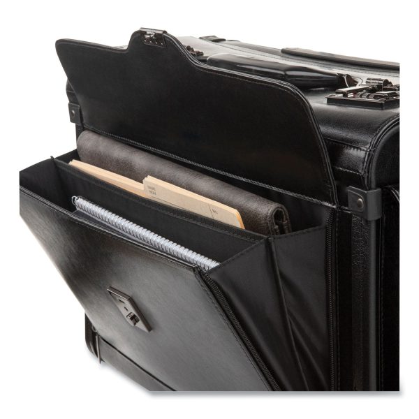 Catalog Case on Wheels, Fits Devices Up to 17.3 , Leather, 19 x 9 x 15.5, Black Online now - Image 5