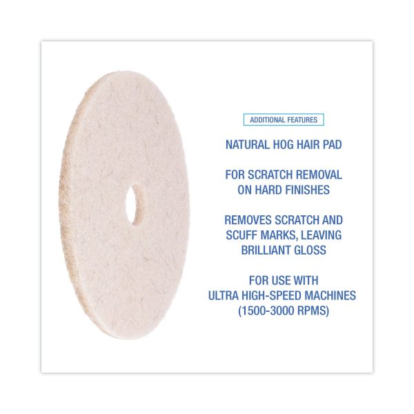 Natural Hog Hair Burnishing Floor Pads, 20  Diameter, Tan, 5 Carton Supply - Image 4