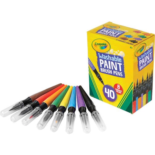 Crayola Washable Paint Brush Pens - Assorted - 40   Box on Sale