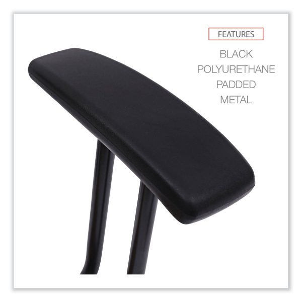 Optional Fixed Height T-Arms for Alera Essentia and Interval Series Chairs, Black, 2 Set Online Hot Sale - Image 2