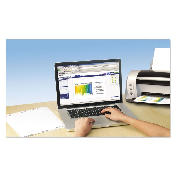 Clean Edge Business Cards, Laser, 2 x 3.5, White, 400 Cards, 10 Cards Sheet, 40 Sheets Box For Sale - Image 4