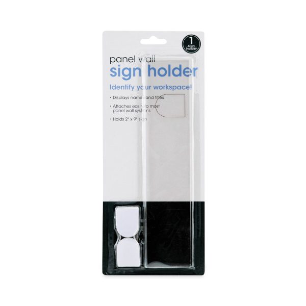 Panel Wall Sign Name Holder, Acrylic, 9 x 2, Clear Online now - Image 2
