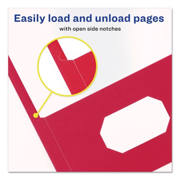 Two-Pocket Folder, Prong Fastener, 0.5  Capacity, 11 x 8.5, Red, 25 Box Fashion - Image 5
