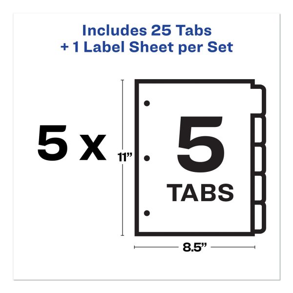Print and Apply Index Maker Clear Label Plastic Dividers w Printable Label Strip, 5-Tab, 11 x 8.5, Frosted Clear Tabs, 5 Sets Fashion - Image 5