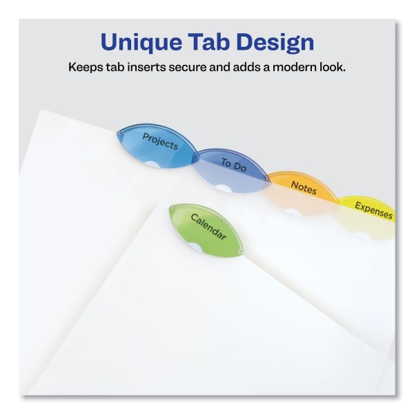Insertable Style Edge Tab Plastic Dividers, 7-Hole Punched, 5-Tab, 8.5 x 5.5, Translucent, 1 Set on Sale - Image 3