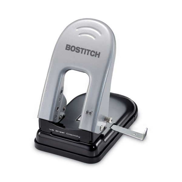 40-Sheet EZ Squeeze Two-Hole Punch, 9 32  Holes, Black Silver Hot on Sale