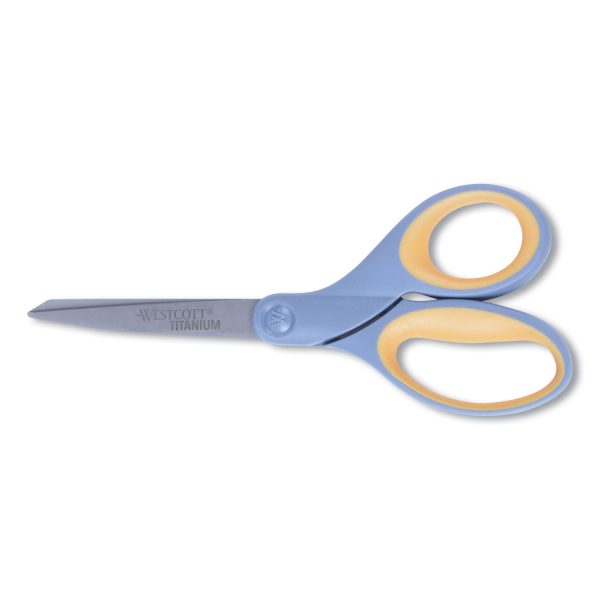 Titanium Bonded Scissors, 8  Long, 3.5  Cut Length, Gray Yellow Straight Handle Online Sale