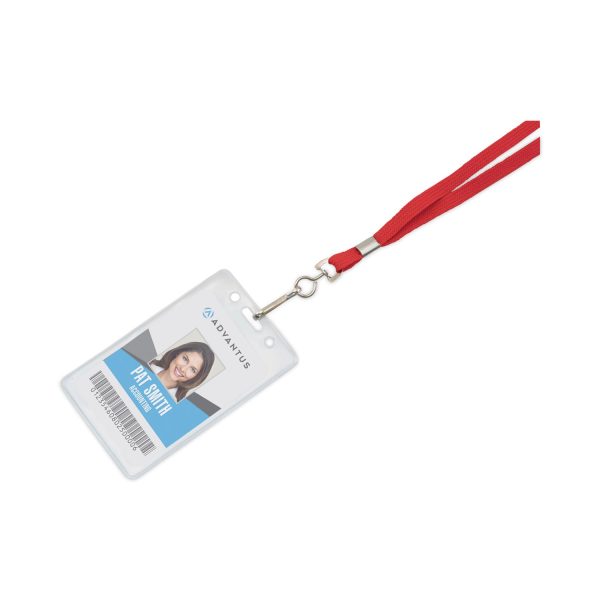 Deluxe Lanyards, Metal J-Hook Fastener, 36  Long, Red, 24 Box For Discount - Image 3
